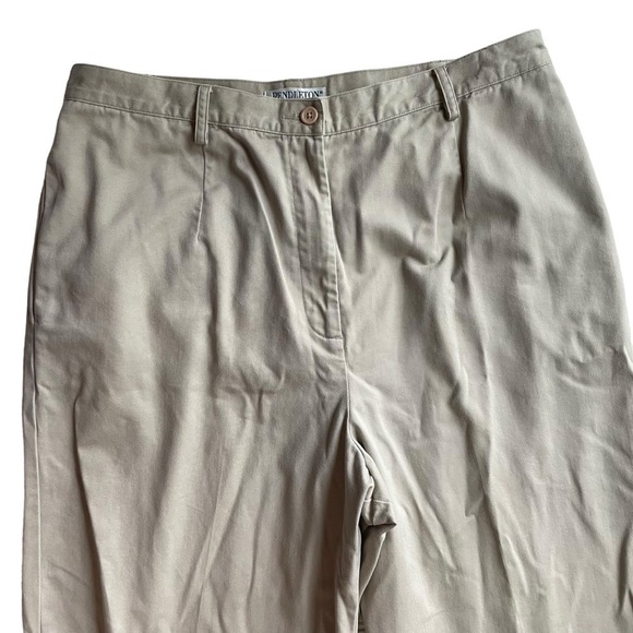 Pendleton Khaki Trouser Pant Tan Brown Beige Size 14 Office Business Casual 32L - Picture 2 of 8
